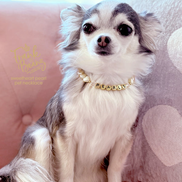 Heart Shaped Pearls Cat & Dog Necklace - Custom Pet Jewelry