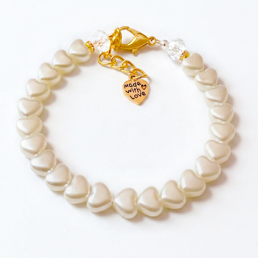 Heart Shaped Pearls Cat & Dog Necklace - Custom Pet Jewelry
