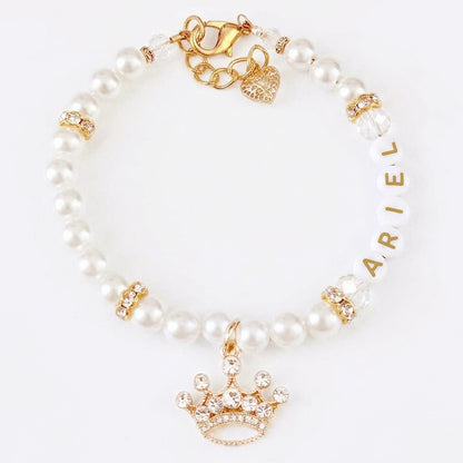 Queen of the Pack Rhinestone Gold Crown Dog & Cat Necklace