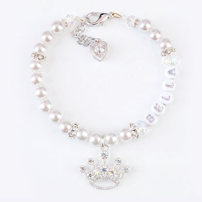 Queen of the Pack Rhinestone Silver Crown Dog & Cat Necklace