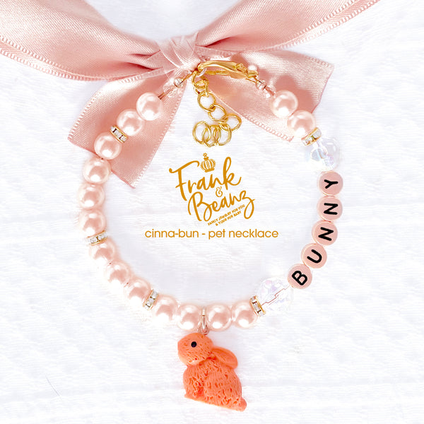 Cinna-Bun Bunny Pearl Dog Necklace Collar Fancy Easter Pet Necklace