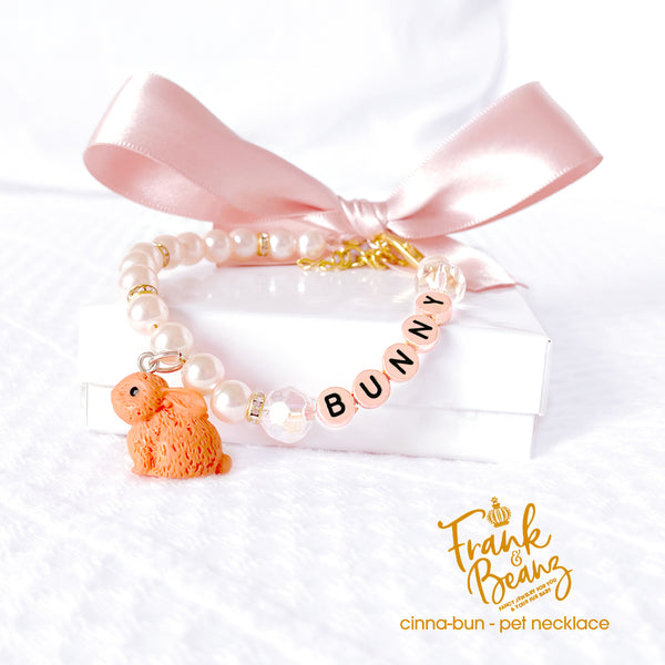 Cinna-Bun Bunny Pearl Dog Necklace Collar Fancy Easter Pet Necklace