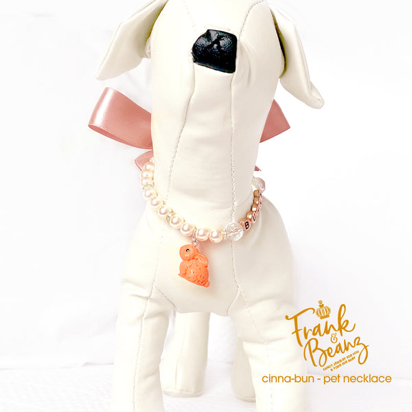 Cinna-Bun Bunny Pearl Dog Necklace Collar Fancy Easter Pet Necklace