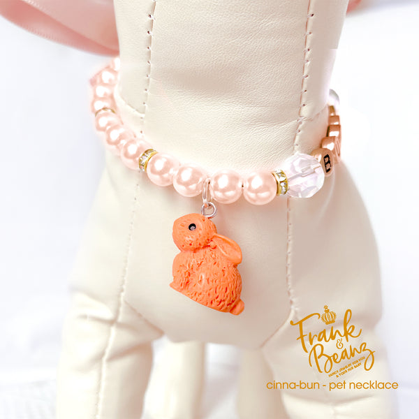 Cinna-Bun Bunny Pearl Dog Necklace Collar Fancy Easter Pet Necklace