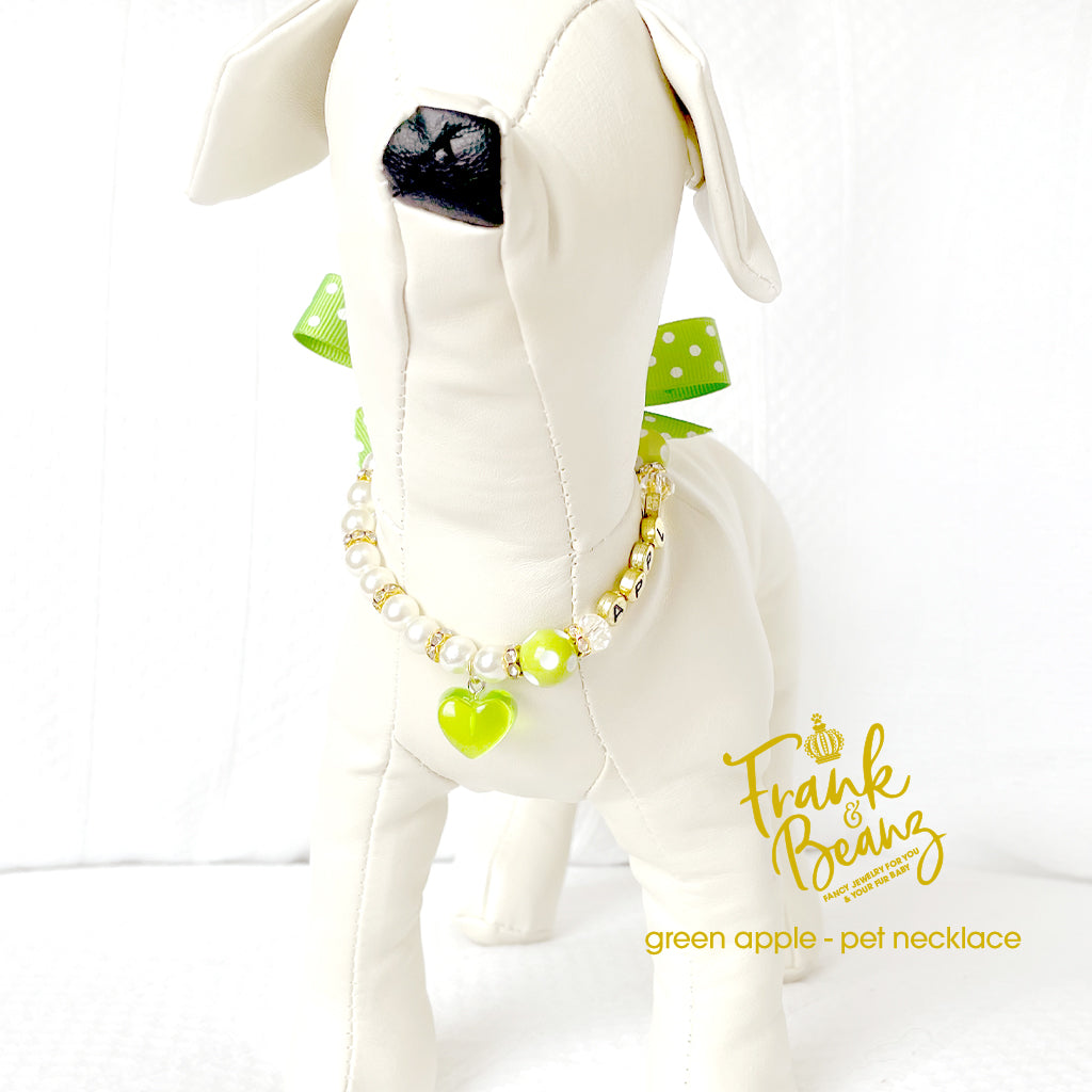 Hard Candy Green Apple Dog Necklace Collar Cat Necklace Luxury Pet Jewelry