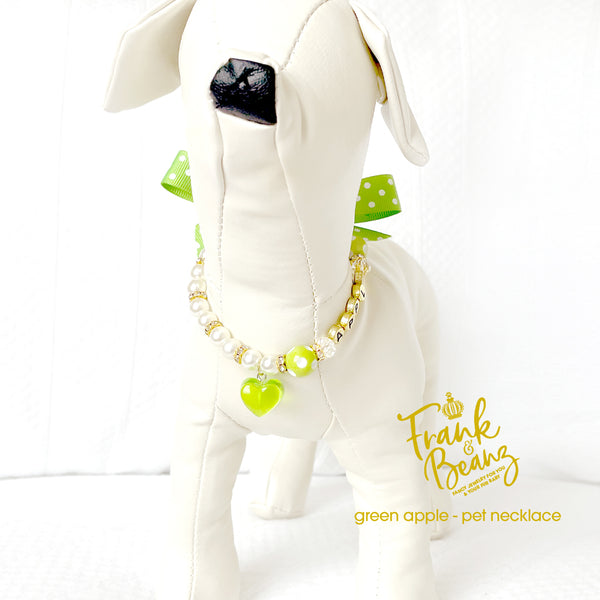 Hard Candy Green Apple Dog Necklace Collar Cat Necklace Luxury Pet Jewelry