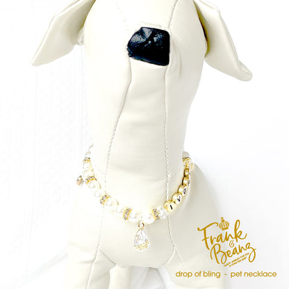 Drop of Bling Pearl Dog Necklace Cat Necklace Luxury Pet Jewelry
