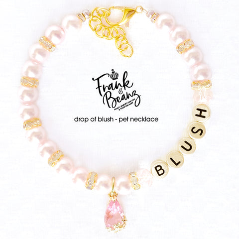 Drop of Blush Pearl Dog Necklace Cat Necklace Luxury Pet Jewelry