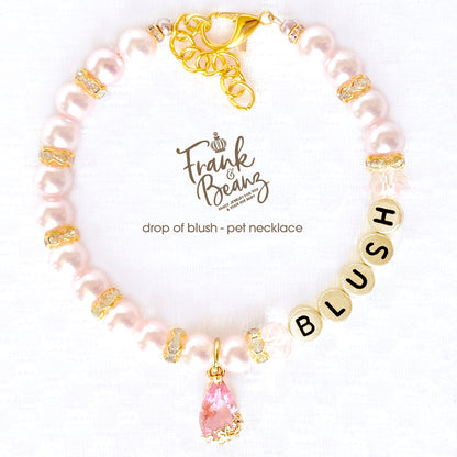 Drop of Blush Pearl Dog Necklace Cat Necklace Luxury Pet Jewelry