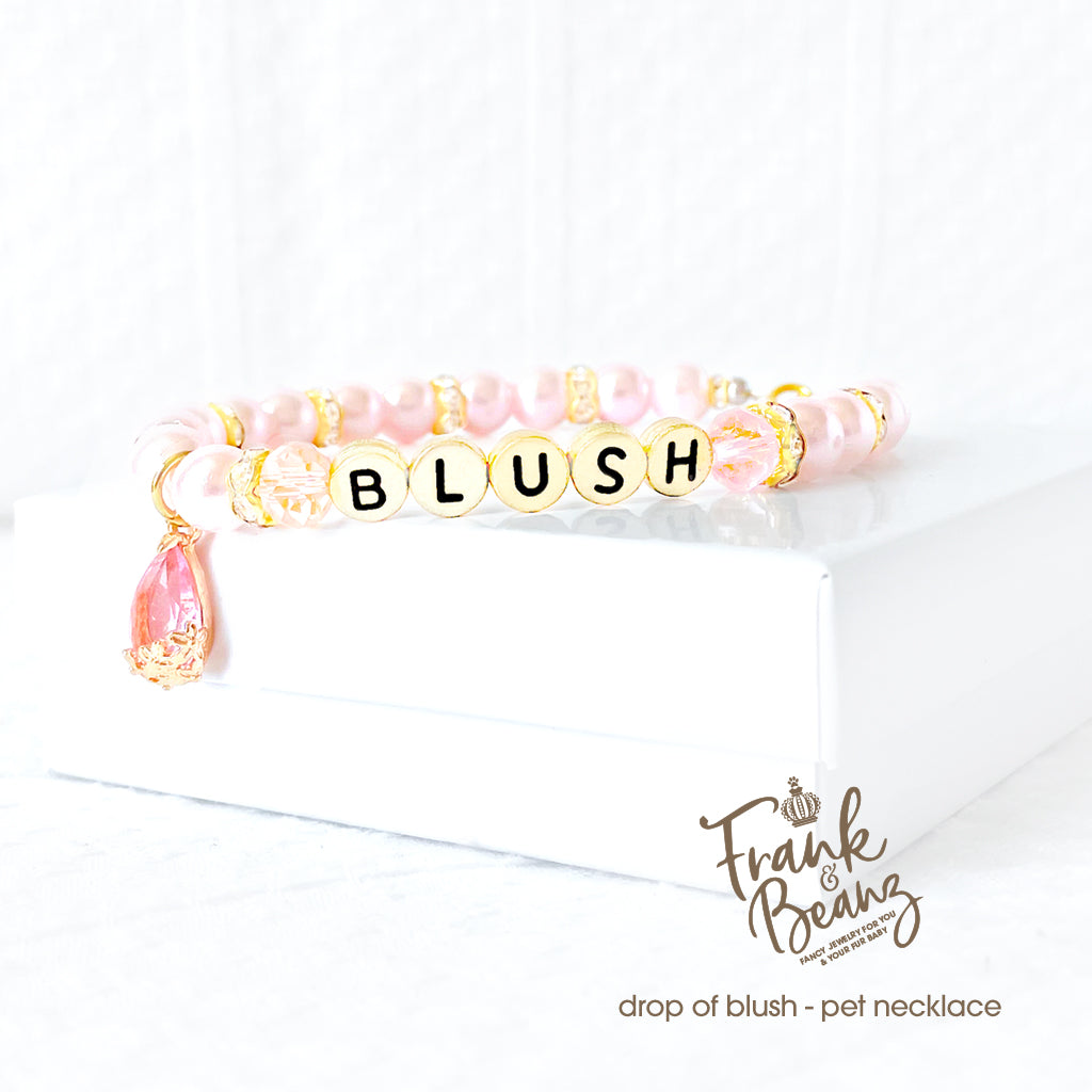 Drop of Blush Pearl Dog Necklace Cat Necklace Luxury Pet Jewelry