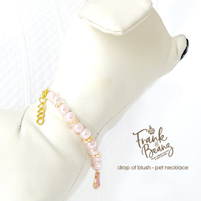 Drop of Blush Pearl Dog Necklace Cat Necklace Luxury Pet Jewelry