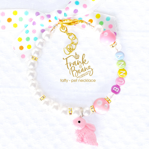 Easter Bunny Pearl Dog Necklace Cat Collar Pet Necklace Taffy