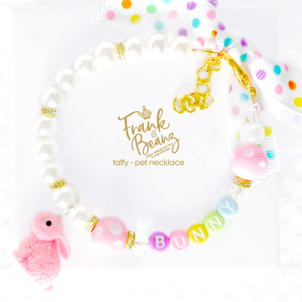 Easter Bunny Pearl Dog Necklace Cat Collar Pet Necklace Taffy