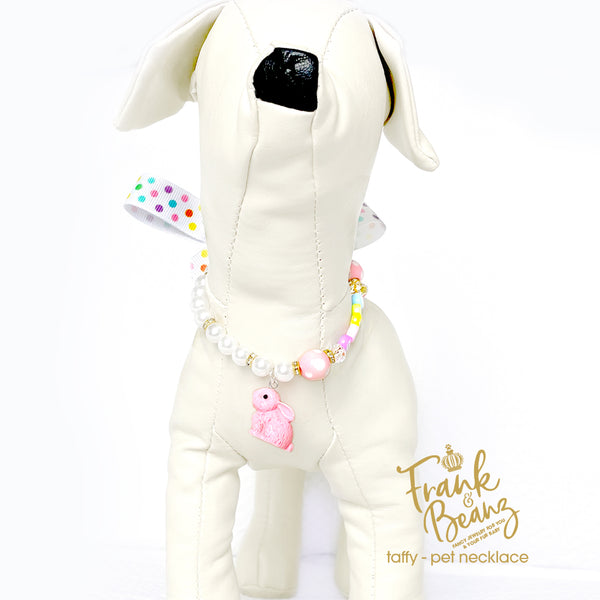 Easter Bunny Pearl Dog Necklace Cat Collar Pet Necklace Taffy