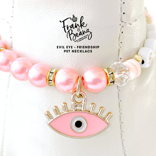 Evil Eye Friendship Pink Pearl Dog Necklace Luxury Cat Necklace