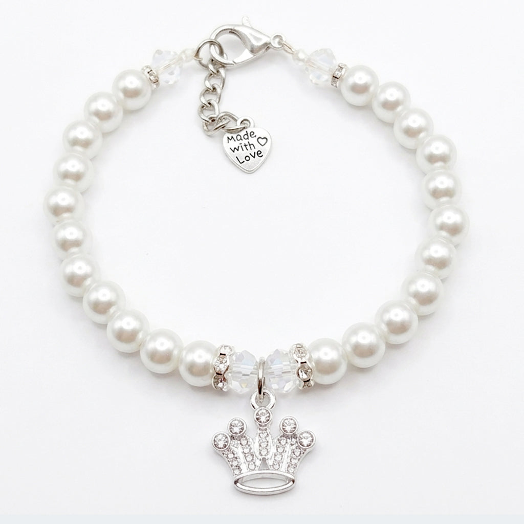 Princess Crown Personalized Pearl Dog & Cat Necklace