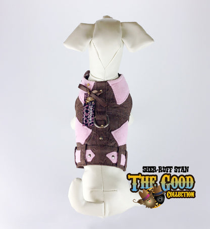 Giddy Up Gertrude- Girls X-Small Denim Dog Jacket Harness