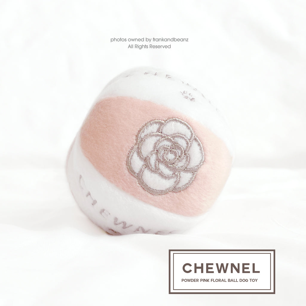 Chewnel Designer Blush Floral Ball Dog Toy