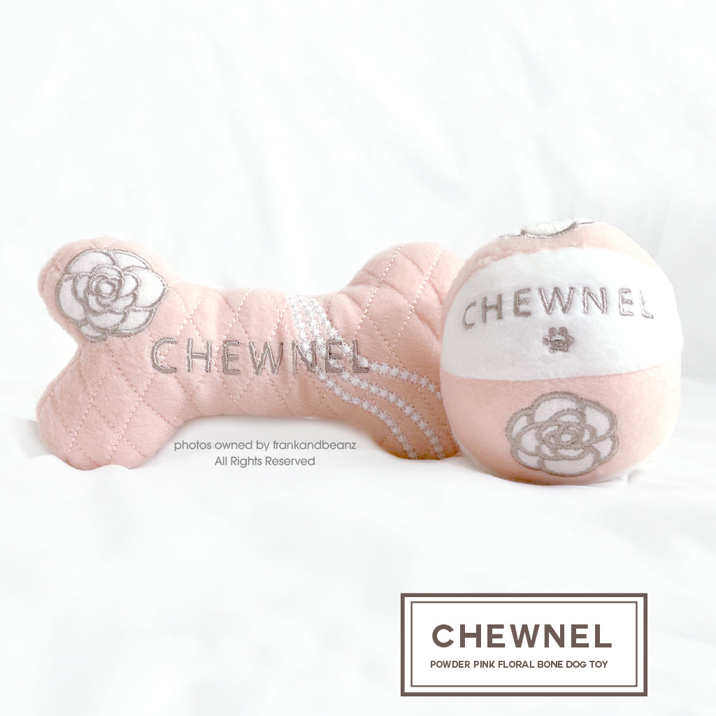 Chewnel Designer Blush Floral Ball Dog Toy