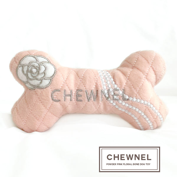 Chewnel Blush Petals Dog Necklace with FREE Dog Toy Set
