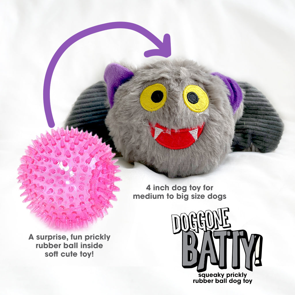 Doggone Batty Prickly Ball Fun Rough Play Dog Toys