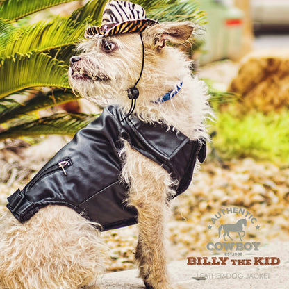 Brown Vegan Leather Dog Jacket Winter Dog Coat