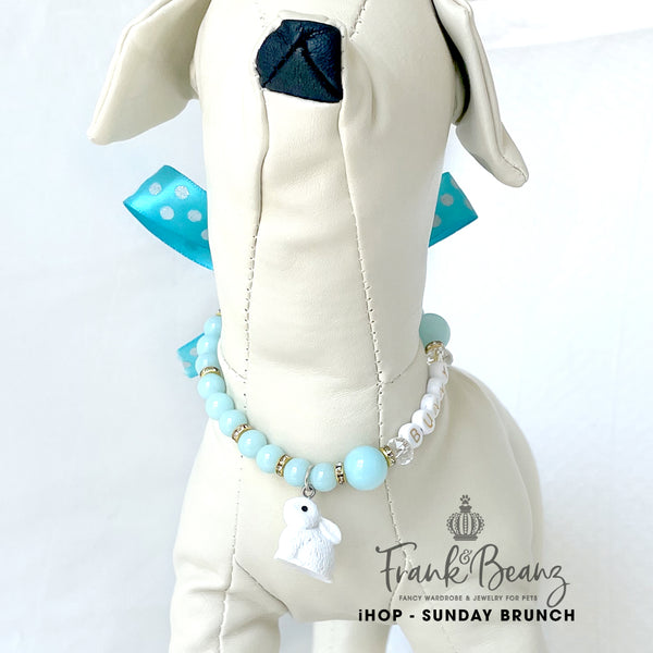 iHOP the Bunny Pearl Dog Necklace Collar Cat Collar