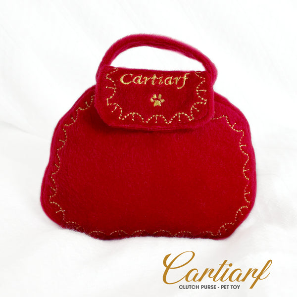 Cartiarf Ruby Red Clutch Purse Dog Toy
