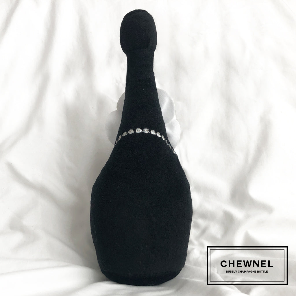 Chewnel Champaign Bottle Plush Dog Toy Parody