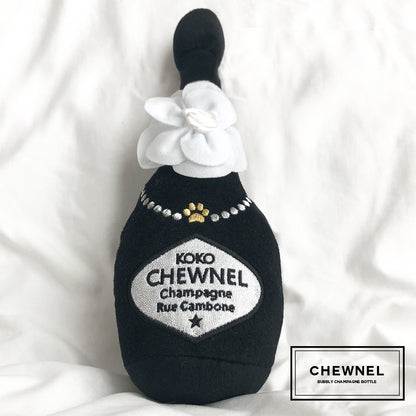 Chewnel Champaign Bottle Plush Dog Toy Parody