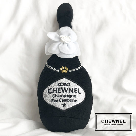 Chewnel Champaign Bottle Plush Dog Toy Parody