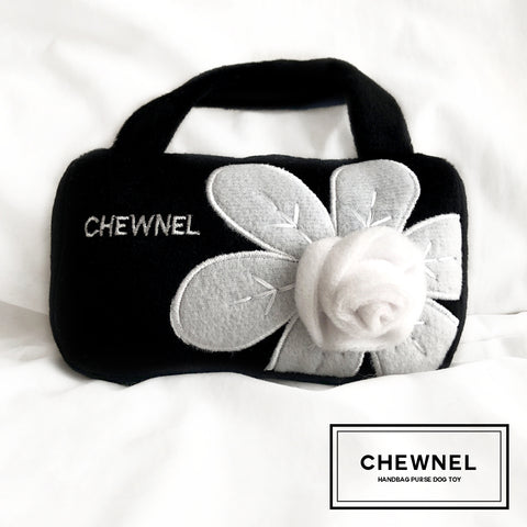 Chewnel Black & White Flower Designer Dog Purse
