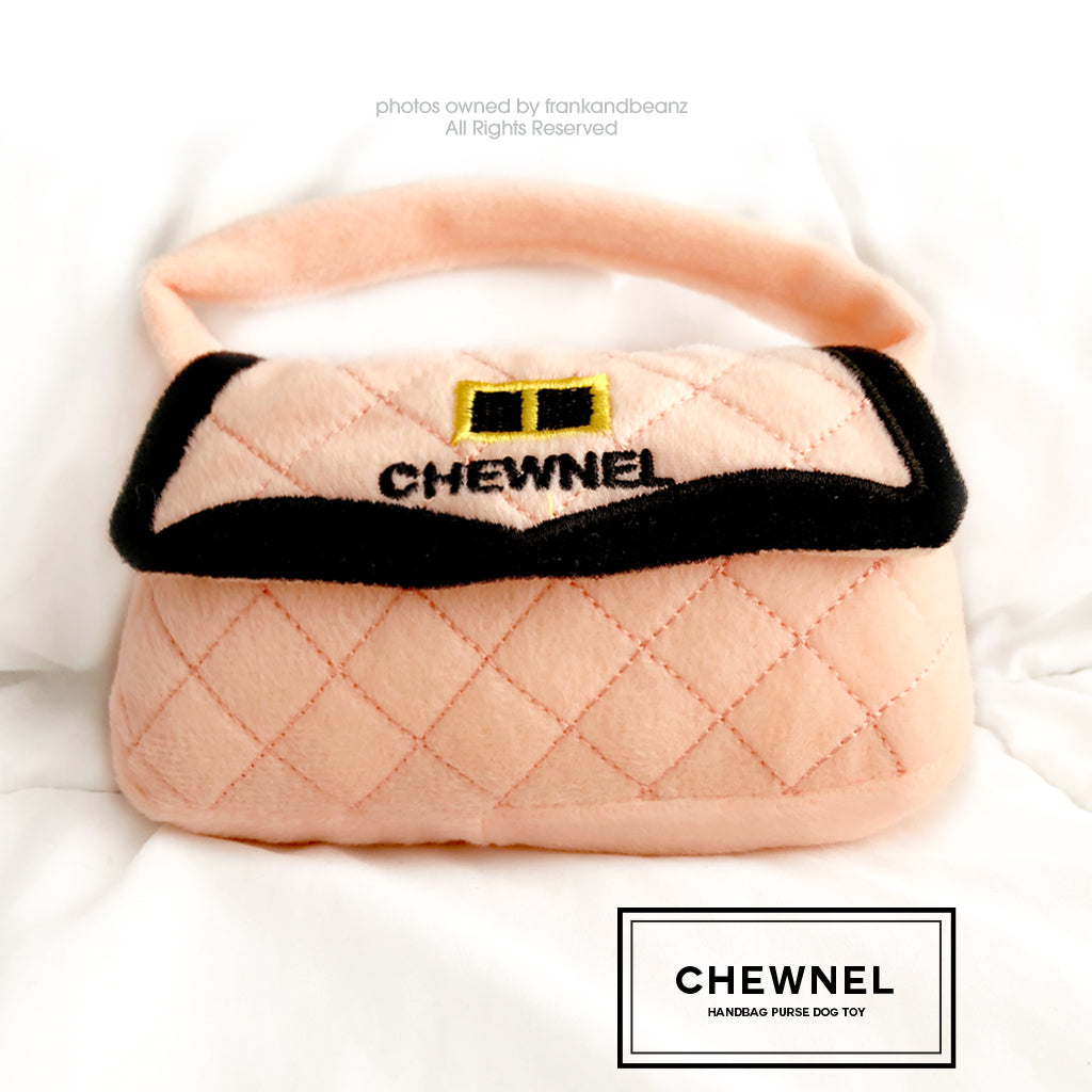 Chewnel Peach Purse Designer Dog Toy Plush