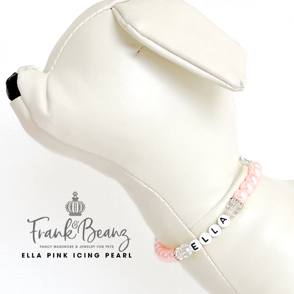 Pink Pearl Personalized Dog Cat Necklace Luxury Pet Necklace