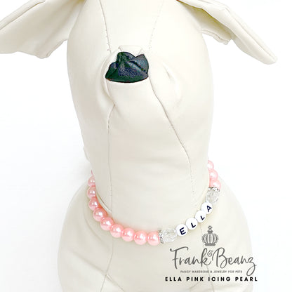 Pink Pearl Personalized Dog Cat Necklace Luxury Pet Necklace