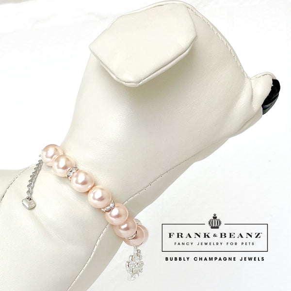 Bubbly Champagne Deluxe Pearl Dog Necklace Pet Necklace