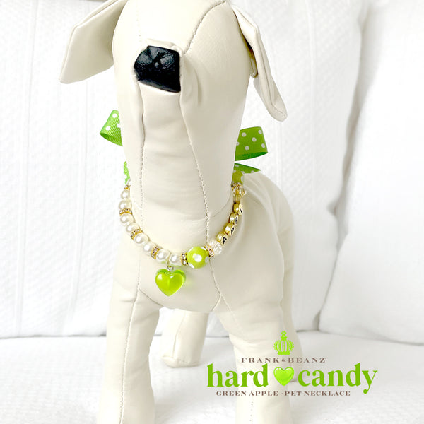 Hard Candy Green Apple Dog Necklace Dog Collar Cat Necklace Luxury Pet Jewelry
