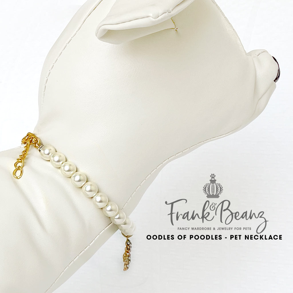 Oodles of Poodles Pearl Dog Necklace Personalized Luxury Pet Jewelry