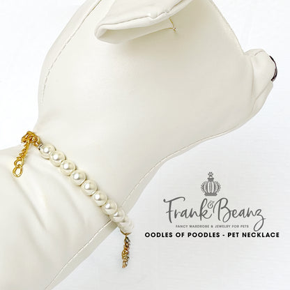 Oodles of Poodles Pearl Dog Necklace Personalized Luxury Pet Jewelry