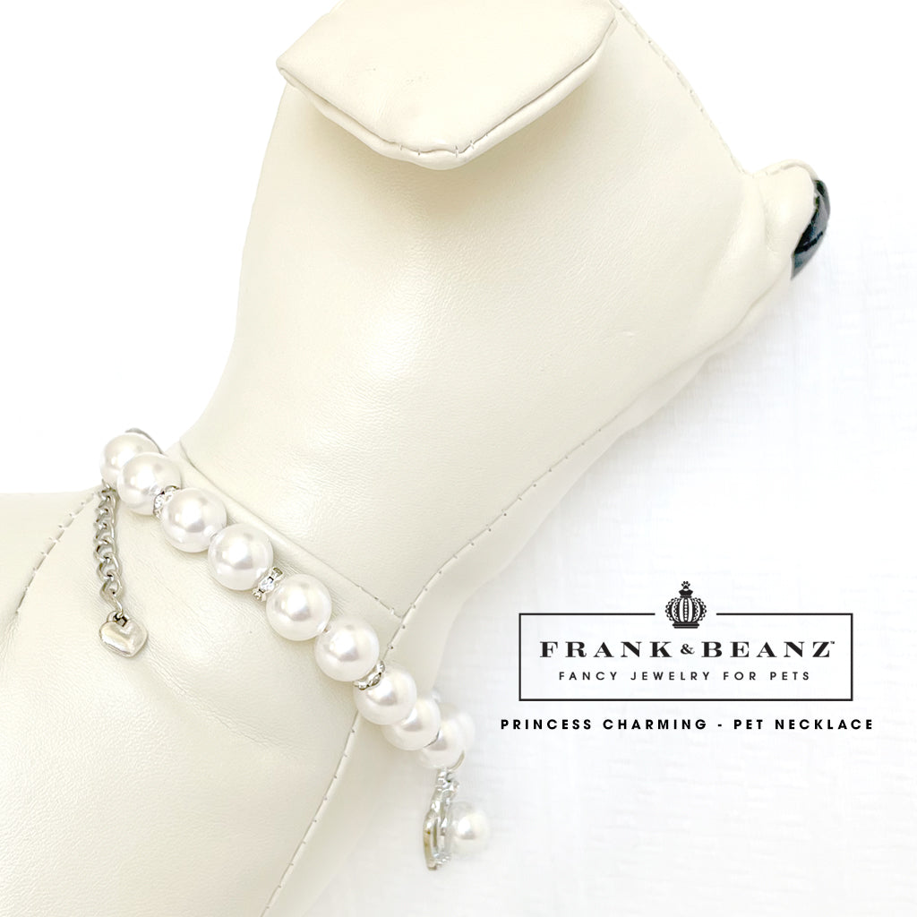 Princess Charming Personalized Pearl Dog Necklace Luxury Pet Jewelry
