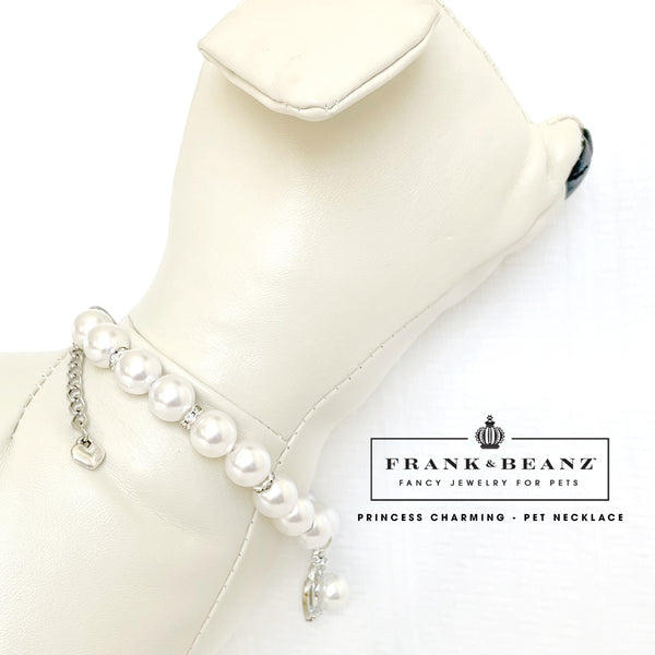 Princess Charming Personalized Pearl Dog Necklace Luxury Pet Jewelry