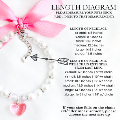 Pink Ribbon White Icing Sweetie Dog Necklace Luxury Pet Jewelry