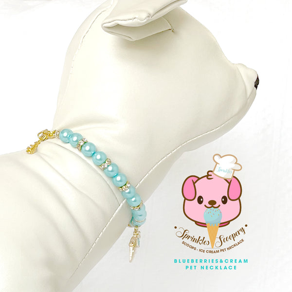Blueberry Ice cream Pearl Dog Necklace Cat Necklace Milky Pearl Luxury Pet Jewelry