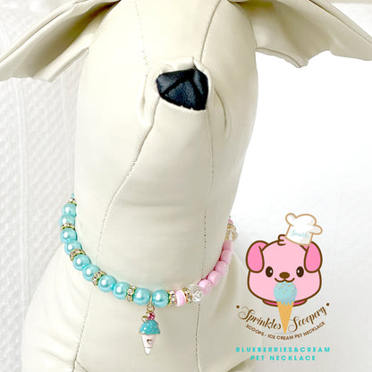 Blueberry Ice cream Pearl Dog Necklace Cat Necklace Milky Pearl Luxury Pet Jewelry