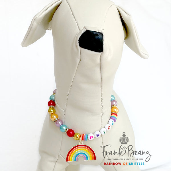 Candy Rainbow Pearl Pet Necklace Luxury Pet Jewelry