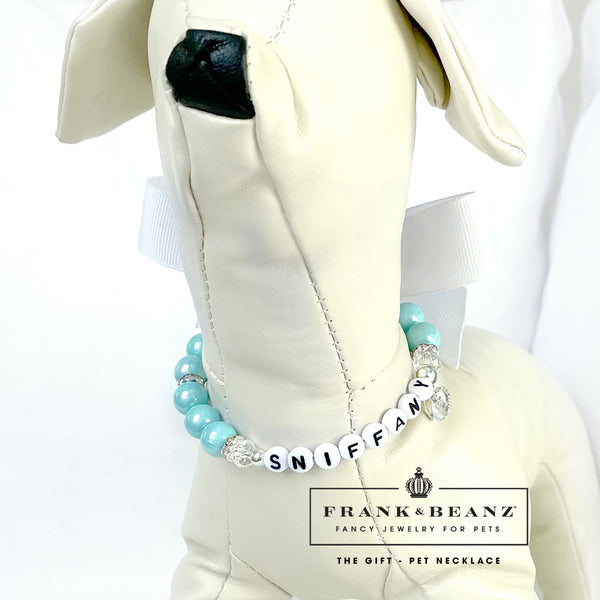 Sniffany's Pearl Dog Necklace Diamond Heart Pet Jewelry