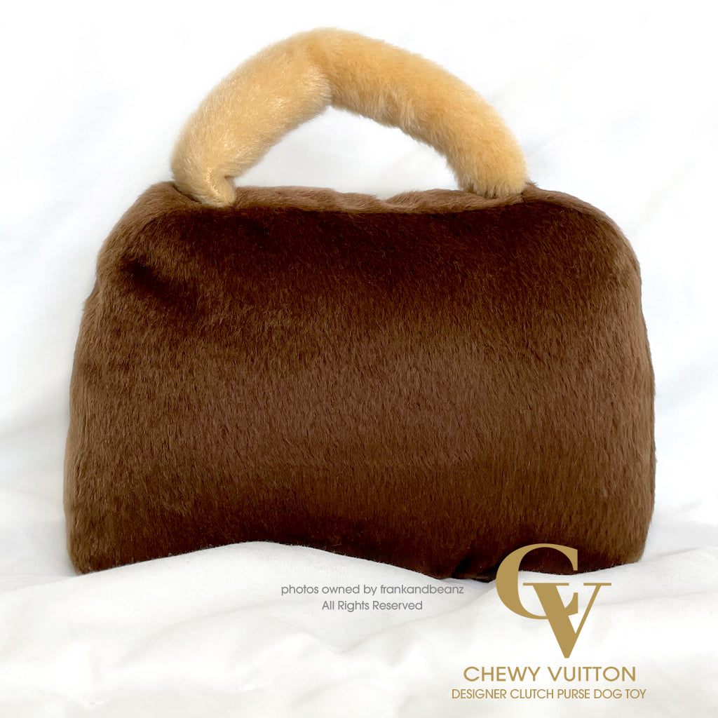 Chewy Vuitton Designer Clutch Purse Dog Toy