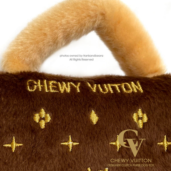 Chewy Vuitton Designer Clutch Purse Dog Toy