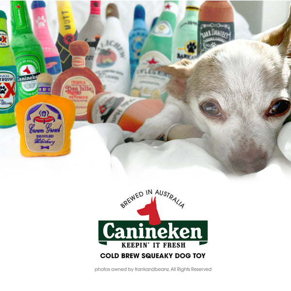 Canineken Beer Bottle Squeaky Plush Dog Toy