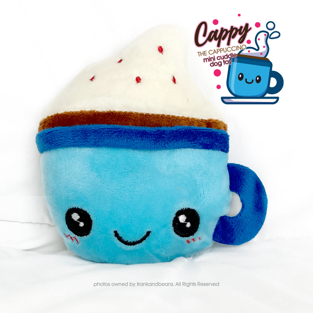 Cappy the Cappuccino Small Dog Toy No Squeaker